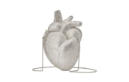 GUCCI Enamel Metal Heart Bag, Clutch Bag, Shoulder Bag, Crossbody Bag Women's Silver White
