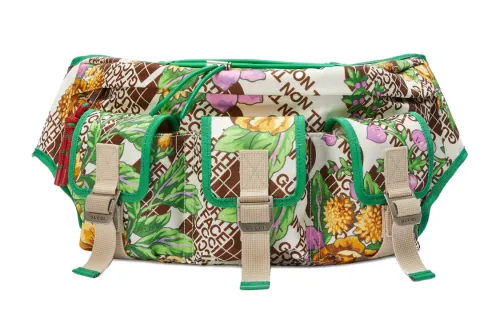 GUCCI The North Face Collaboration Nylon With Leather Combo Fanny Pack Sling Bag Unisex Green