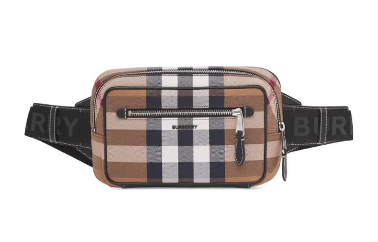 Burberry Cotton Canvas Bag Fanny Pack Men's Multicolor
