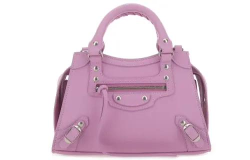 Balenciaga Calfskin Handbag Mini Women's Purple
