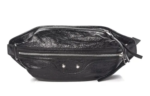 Balenciaga Sheepskin Sling Bag, Fanny Pack Unisex Black