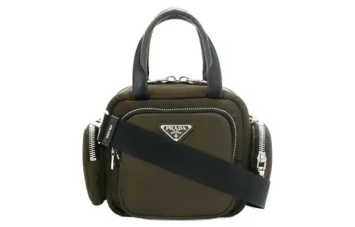 PRADA Casual Nylon One Shoulder Handbag Women's Green
