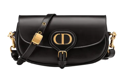 DIOR Bobby Smooth Cow Leather Crescent Bag, Handbag, Shoulder Bag, Crossbody Bag Regular Women's Black