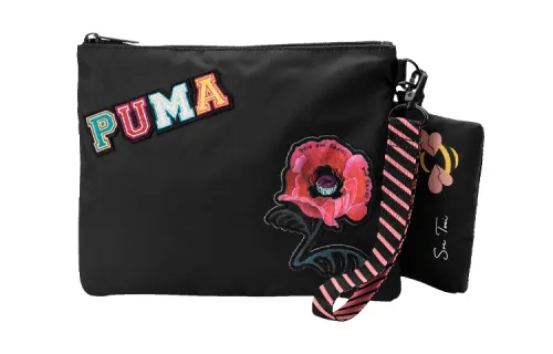 PUMA SUE TSAI Collaboration Embroidery Fabric Wallet Regular Unisex Black