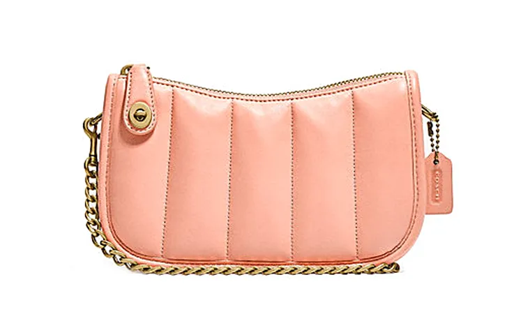 COACH Sheepskin Pochette Handbag, Shoulder Bag Small Women's Candy Pink