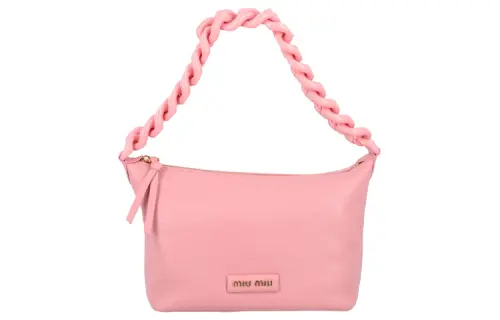 MIU MIU Leather Shoulder Bag Clutch Women's Pink
