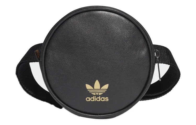Adidas Originals Trefoil Polyurethane Shoulder Bag, Crossbody Bag, Sling Bag, Fanny Pack Mini Women's Black