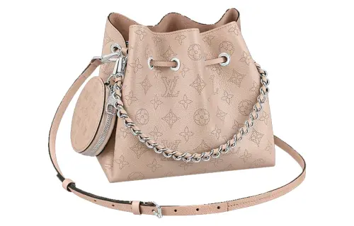 LOUIS VUITTON Calfskin Moonlight Goddess Bucket Bag Cut Out Bag Small Women's Pearlescent Leather Pink