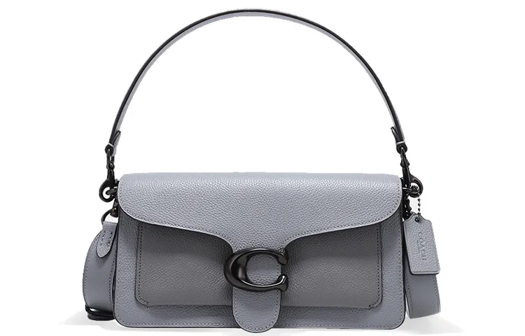 COACH Leather Shoulder Bag, Portable Crossbody Bag Women's Dark Gray
