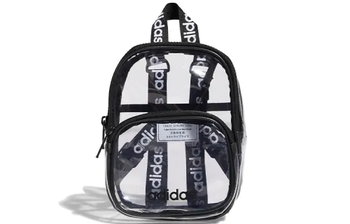 Adidas Polyurethane Handbag Backpack Mini Unisex Transparent Black