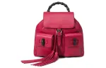 GUCCI Leather Portable Backpack Women's Fuchsia