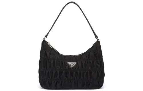 PRADA Re Edition Nylon Fabric With Saffiano Leather Handbag Mini Women's Black