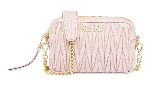 MIU MIU Calfskin Shoulder Bag, Crossbody Bag Women's Pink Purple