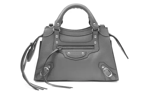 Balenciaga Neo Cagole City Cow Leather Shoulder Bag, Handbag Extra Small Women's Gray