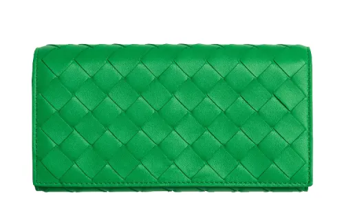 Bottega Veneta Cow Leather Wallet Women's Parrot Green