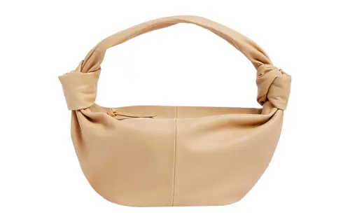 Bottega Veneta KNOT Cow Leather One Shoulder Handbag Women's Almond