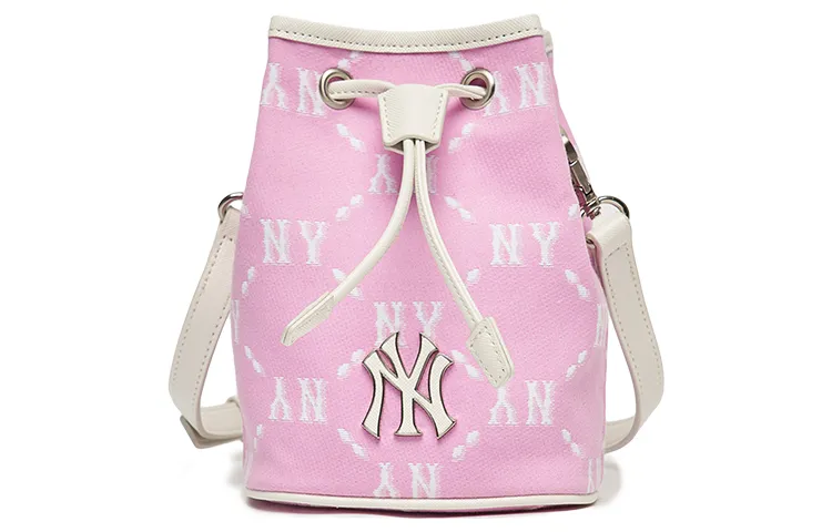 MLB Monogram Polyester Bucket Bag, Shoulder Bag, Crossbody Bag Mini Unisex Pink
