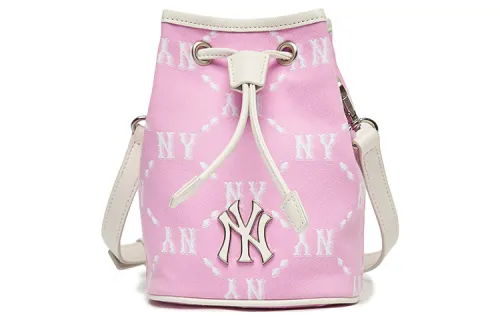MLB Monogram Collection Polyester Bucket Bag, Shoulder Bag, Crossbody Bag Mini Unisex Pink