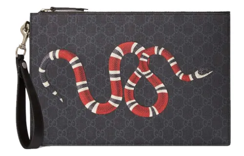 GUCCI Canvas Clutch Men's Black