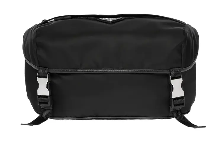 PRADA Re Nylon Recycled Nylon Saffiano Leather Shoulder Bag Men's Black