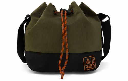 Vans Drawstring Nylon Portable Drawstring Bag, Crossbody Bag, Shoulder Bag Regular Unisex Avocado Green