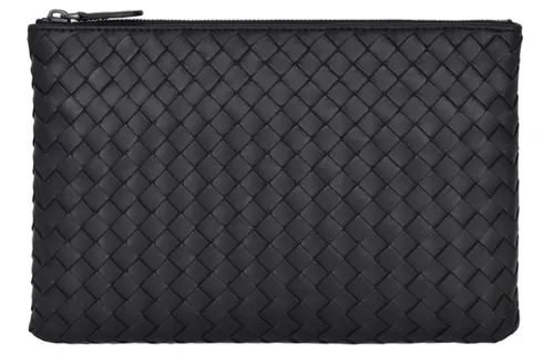 Bottega Veneta Cow Leather Coin Purse, Clutch Men's Black