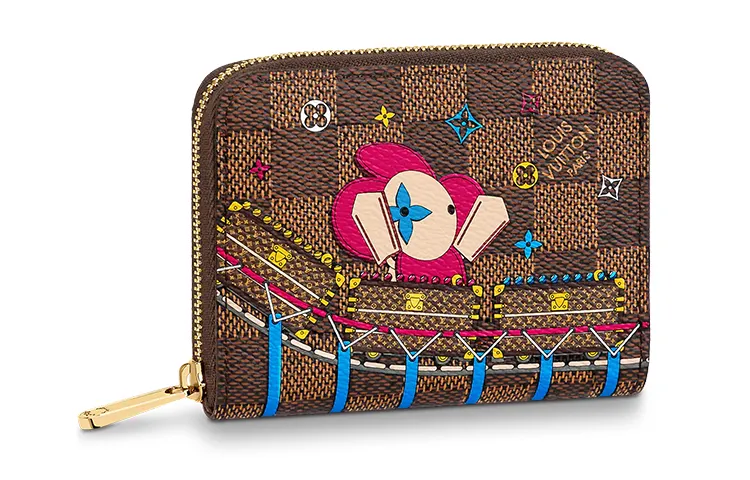 LOUIS VUITTON Gp Coin Pouch Damier Ebene 4 Card Slot Vivienne Holiday Rose Ballerine Pink