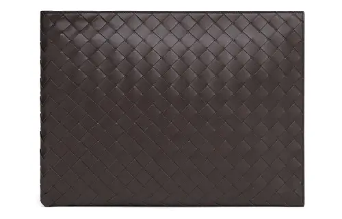 Bottega Veneta Cow Leather Clutch Men's Dark Chocolate