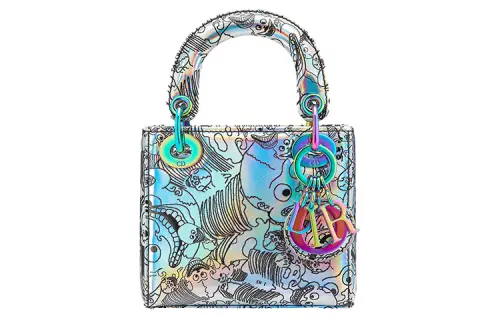 DIOR Lady Dior Cow Leather Handbag, Shoulder Bag, Crossbody Bag, Handbag Mini Women's Silver