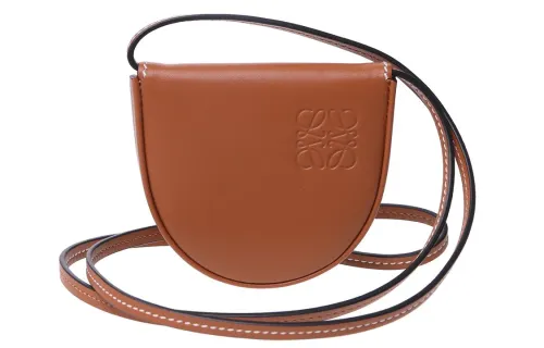 LOEWE Heel Cow Leather Horseshoe Bag, Crossbody Bag, Shoulder Bag Women's Brown
