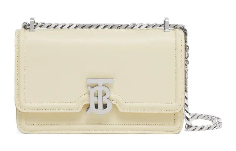 Burberry Cow Leather Lock Bag, Shoulder Bag, Crossbody Bag Mini Women's Light Vanilla/Ivory White