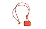 Bottega Veneta Cow Leather, Leather Earphone Case Unisex Orange