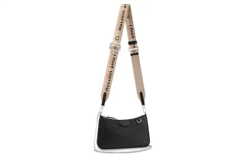 LOUIS VUITTON Epi Embossed Leather Crossbody Bag, Shoulder Bag Women's Black