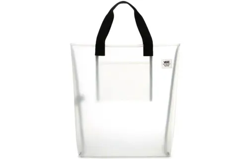 Vans Polyurethane Tote Bag, Shopping Bag, Handbag Regular Unisex White Transparent