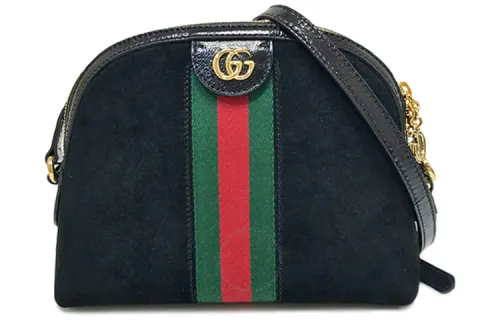 GUCCI Ophidia Leather Dome Bag, Shoulder Bag, Crossbody Bag Small Women's Black