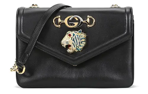 GUCCI Leather Shoulder Bag Small Women's Black