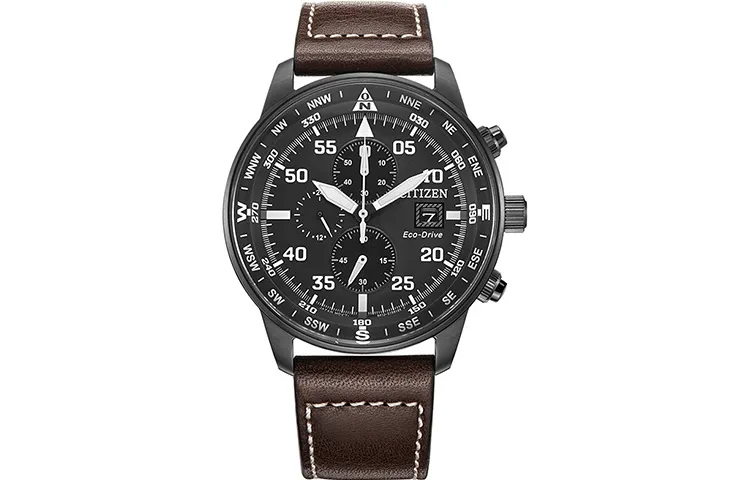 CITIZEN Ecology Drive Collection Light Powered Quartz Movement Cow Leather Strap Watch Men's Watches