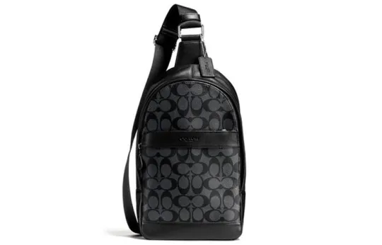 COACH Charles PVC Crossbody Bag Sling Bag Men's Black Gray