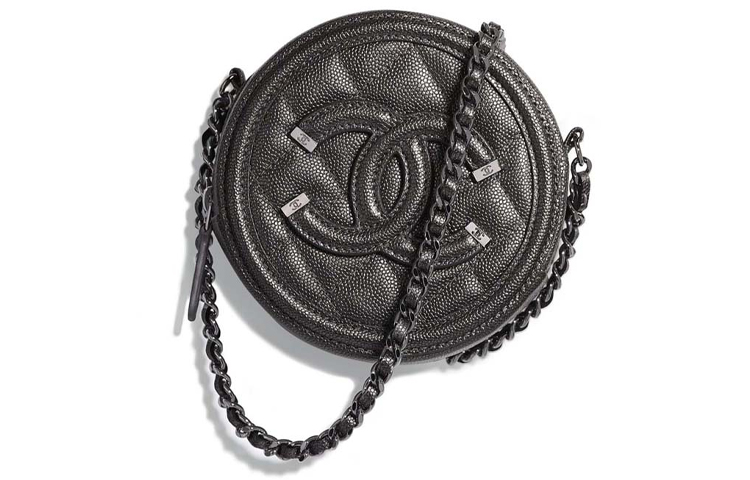 CHANEL 19Bag Sheepskin Shoulder Bag Unisex Black