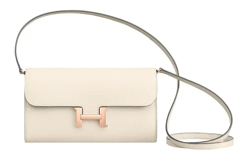 HERMES Constance To Go Rose Gold Buckle Epsom Calfskin Wallet, Handheld, Shoulder Bag, Crossbody Bag Women's