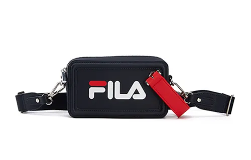 FILA Fabric, PU, Polyurethane, Synthetic Leather Crossbody Bag Regular Unisex Black