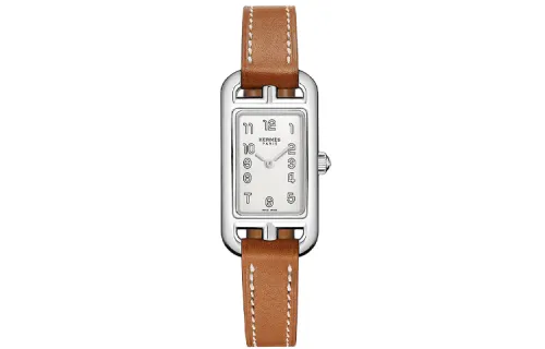 HERMES Nantucket Collection Wrist Watches Quartz Movement Leather Strap 17mm White Dial Women's Watch W044185WW00
