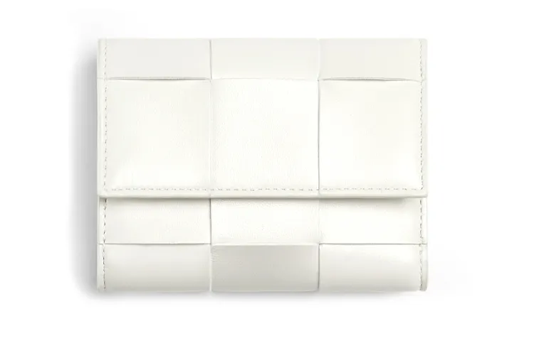 Bottega Veneta Leather Wallet Women's Pink White