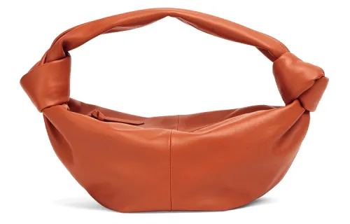 Bottega Veneta Cow Leather Handbag Women's Maple Leaf Brown