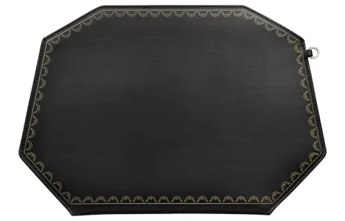 CARTIER Guirlande Zip Closure Calfskin Coin Purse, Clutch Medium Women's Black