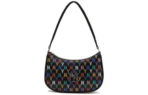 MLB Monogram Collection Cotton Shoulder Bag, Handbag, Shoulder Bag Unisex Black