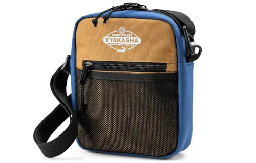 PUMA TYAKASH Collaboration Polyester Sling Bag, Crossbody Bag, Shoulder Bag Unisex Glacier Blue/Brick Red/Brown
