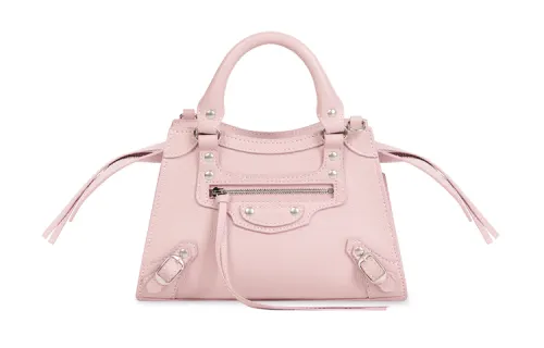 Balenciaga Neo Classic Biker Bag Grain Cow Leather Handbag, Shoulder Bag, Crossbody Bag Mini Women's Pink