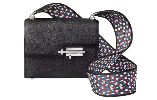 HERMES Verrou Silver Tone Buckle Mysore Goat Skin Verrou Bag Shoulder Bag, Crossbody Bag Women's Black