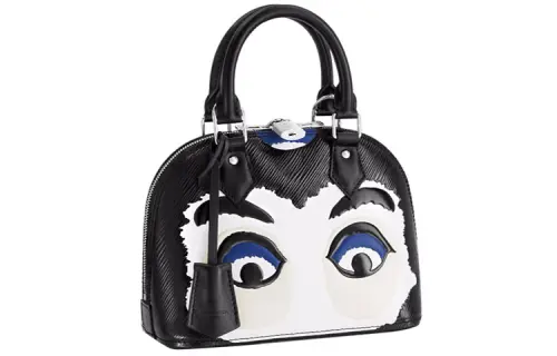 LOUIS VUITTON Leather Handbag Women's Black